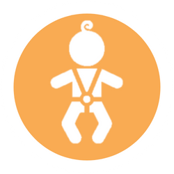 Baby in car seat icon